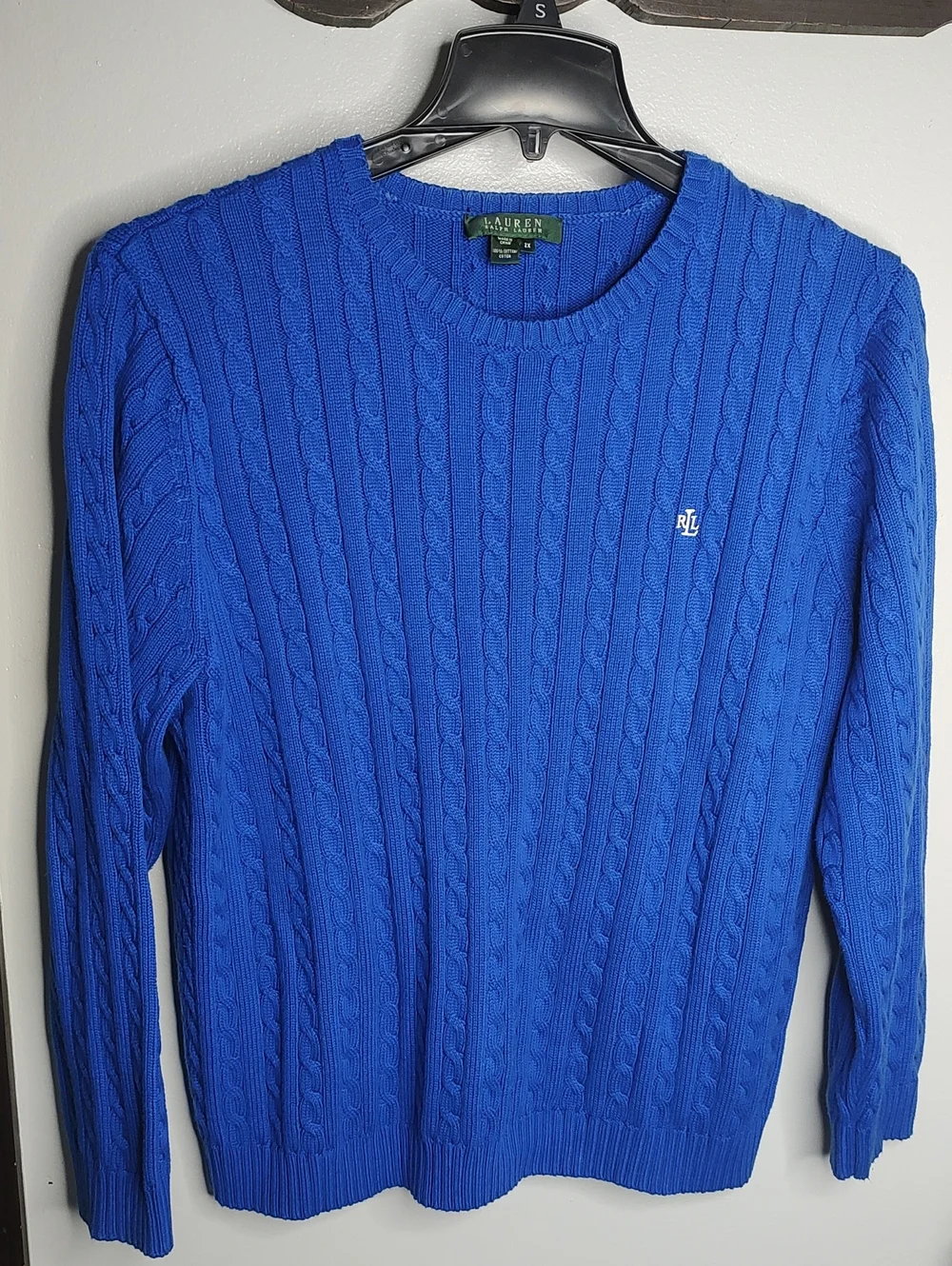 Ralph Lauren Men’s Blue Cable-Knit Sweater